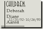 Children: Deborah, Diane, Aaron